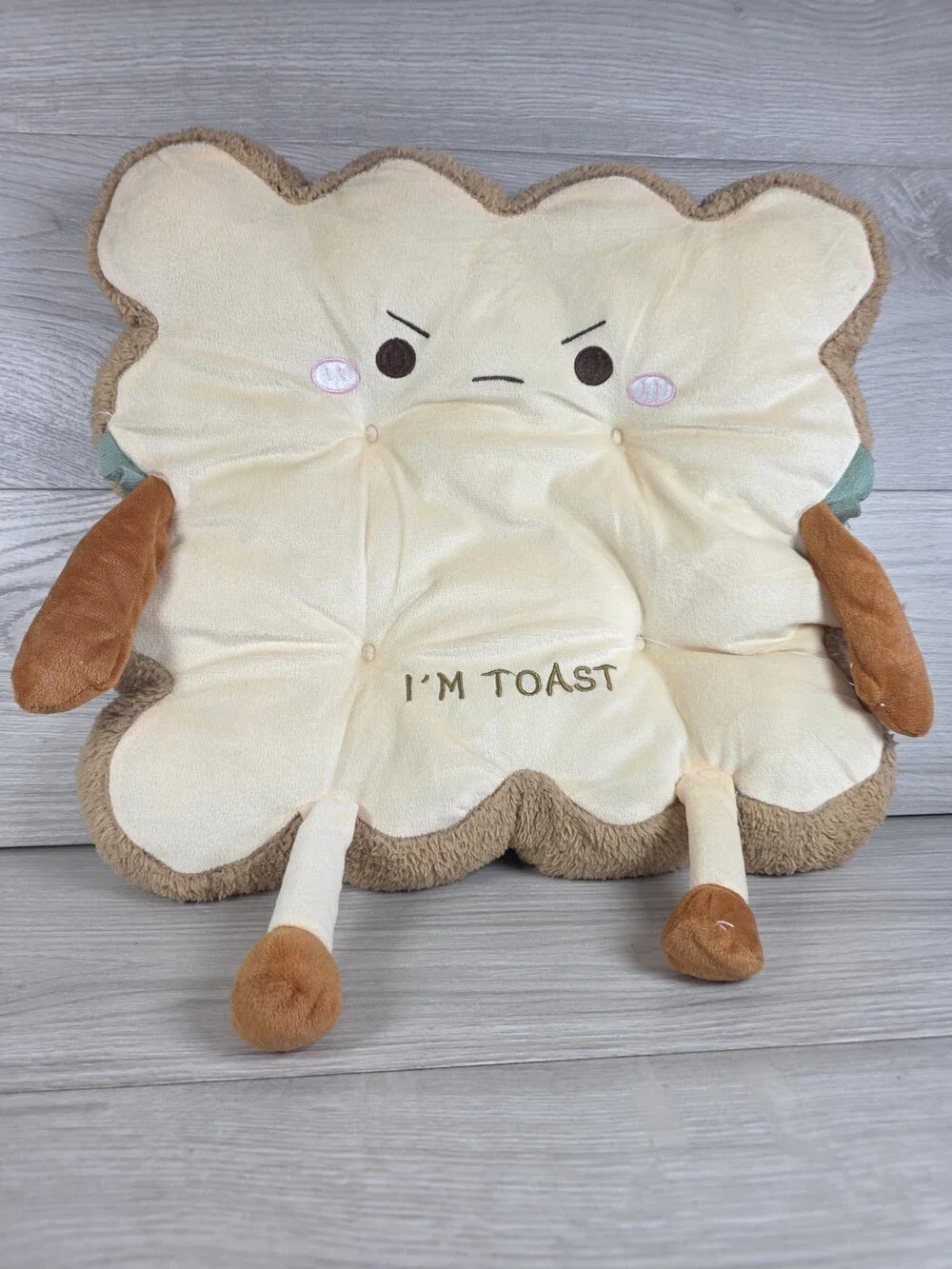 Kawaii Anthropomorphic Toast Plush Pillow Kitchen Chair Cushion 17